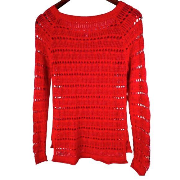 Aeropostale Red Crochet Longline Open-Knit Sweater Sz S/P -  Y2K Whimsigoth Boho - Picture 8 of 8